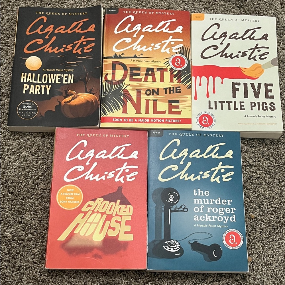 Agatha Christie Mystery Book Set of 5